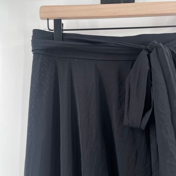 CARMEN MARC VALVO Swim Skirt Large Beach Cover-Up Sheer Slits Pull On Tie Waist - Picture 16 of 16